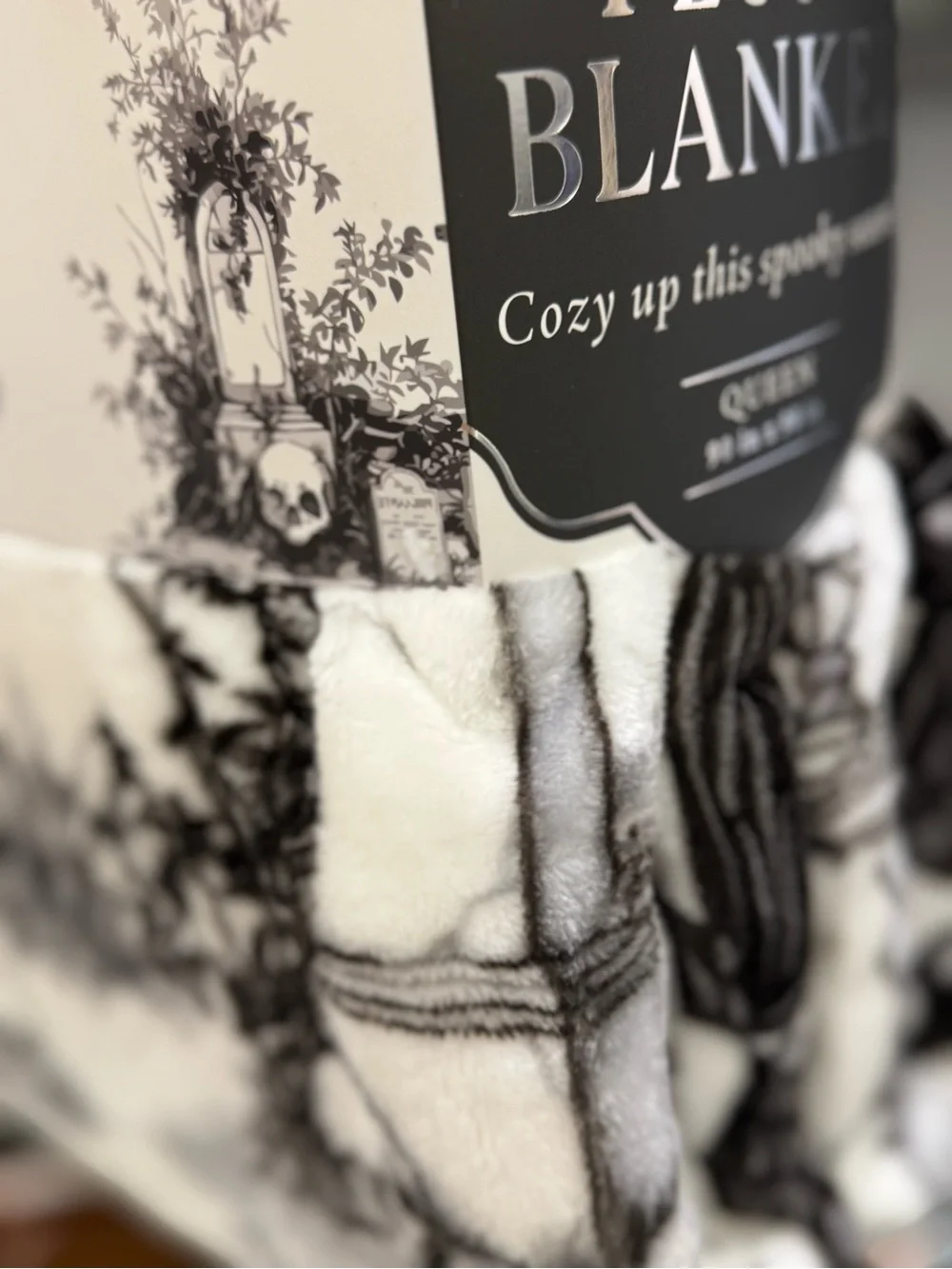 Halloween Plush Blanket - Black & White